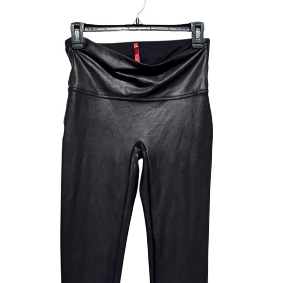 SPANX Faux Leather Womens Size Large Black Leggings Style 2437 - Picture 4 of 11